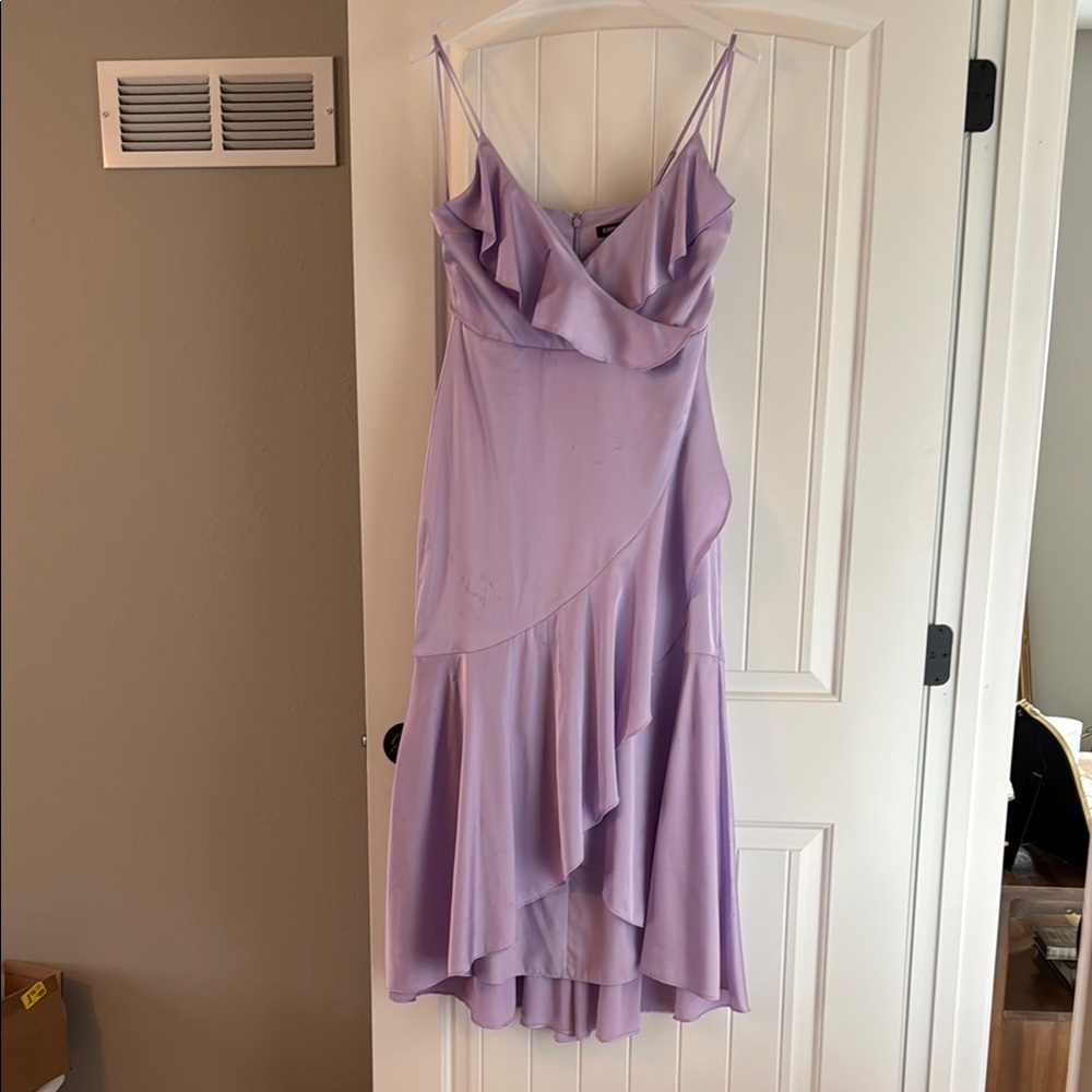 Express Elegant Lavender Ruffle Dress